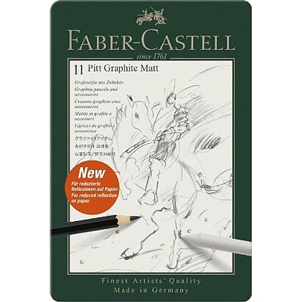 Faber-Castell Pitt Graphite Matt Set, 11er Metalletui