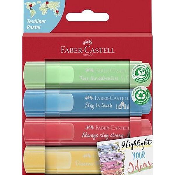 Faber-Castell Textmarker TL 46 Pastell Promo 4er Kar