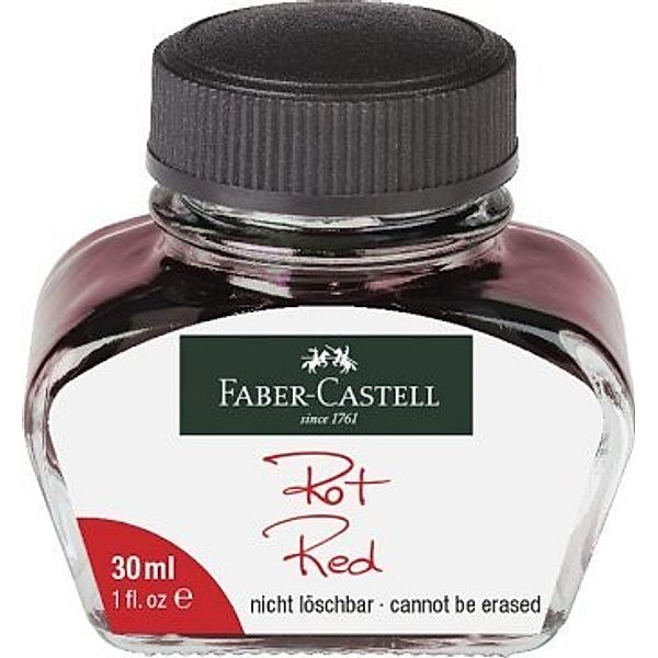 Faber-Castell Tintenglas,30 ml, Tinte rot, nicht löschbar