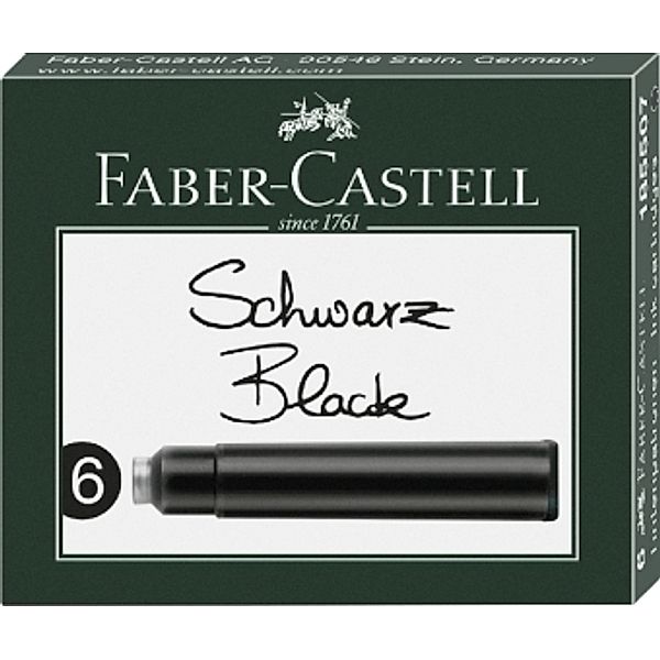 Faber-Castell Tintenpatronen Standard schwarz 6er