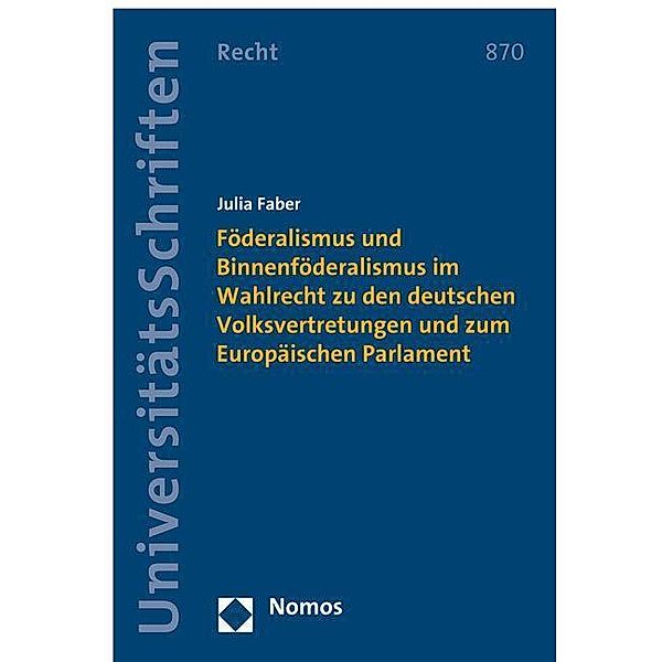 Faber, J: Föderalismus und Binnenföderalismus im Wahlrecht, Julia Faber