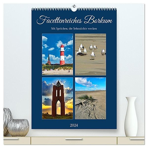 Facettenreiches Borkum (hochwertiger Premium Wandkalender 2025 DIN A2 hoch), Kunstdruck in Hochglanz, Calvendo, Claudia Kleemann