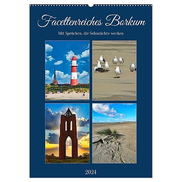 Facettenreiches Borkum (Wandkalender 2025 DIN A2 hoch), CALVENDO Monatskalender, Calvendo, Claudia Kleemann