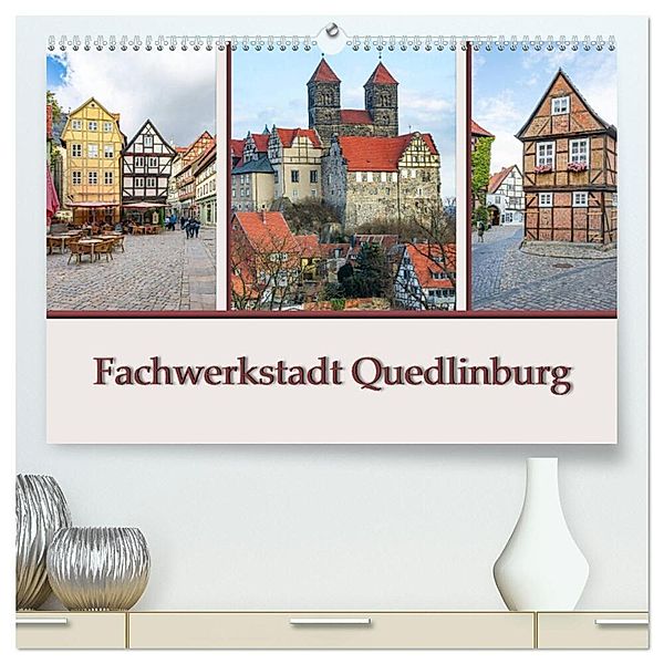 Fachwerkstadt Quedlinburg (hochwertiger Premium Wandkalender 2024 DIN A2 quer), Kunstdruck in Hochglanz, Steffen Gierok ; Magik Artist Design