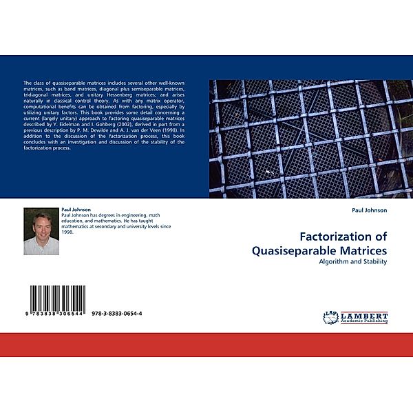 Factorization of Quasiseparable Matrices, Paul Johnson