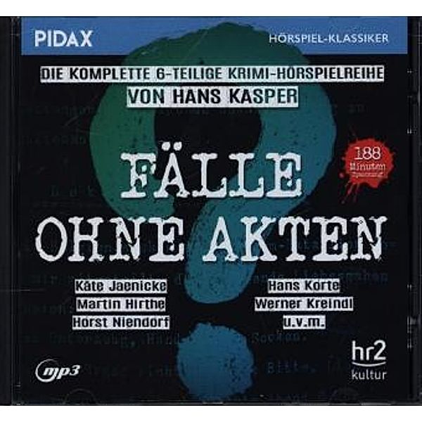 Fälle ohne Akten, 1 Audio-CD, Hans Kaspar