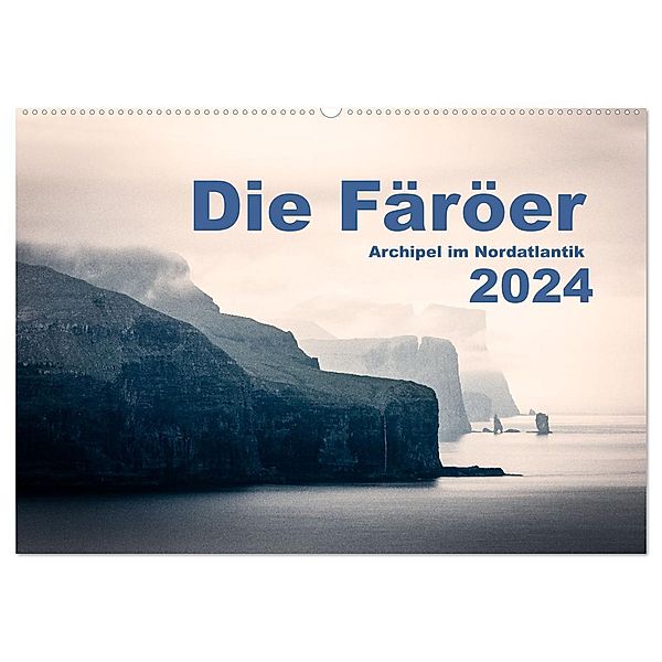 Färöer Archipel im Nordatlantik (Wandkalender 2024 DIN A2 quer), CALVENDO Monatskalender, Kai-Uwe Klauss