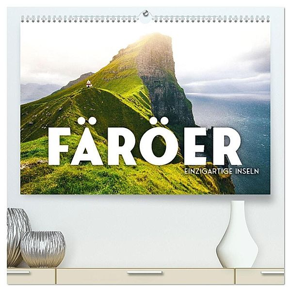 Färöer - Einzigartige Inseln (hochwertiger Premium Wandkalender 2024 DIN A2 quer), Kunstdruck in Hochglanz, SF