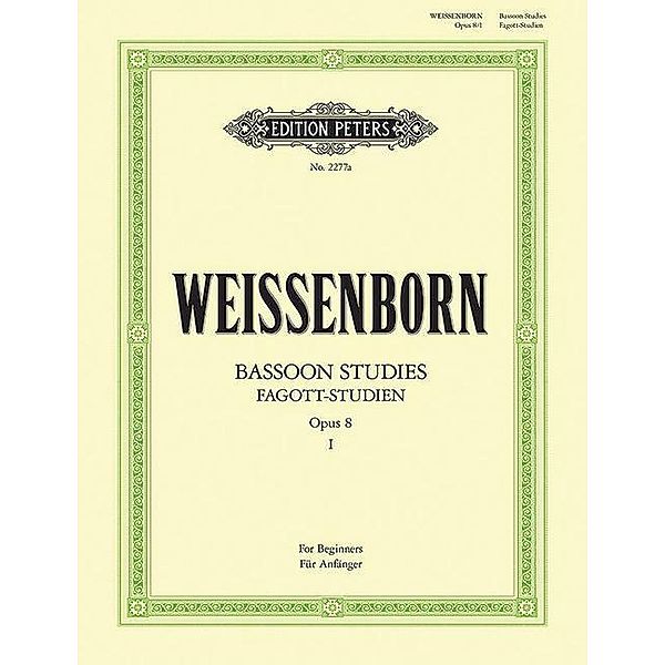 Fagott-Studien, Heft 1: Für Anfänger op. 8 (Deutsch / Englisch), Julius Weissenborn