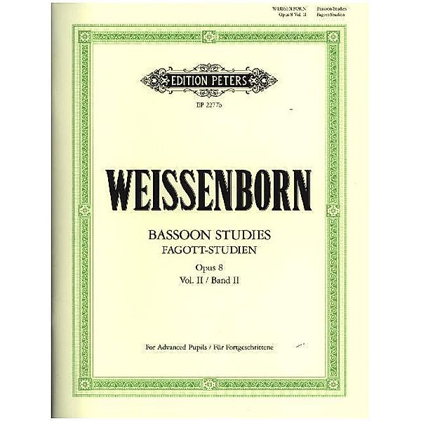 Fagott-Studien, Heft 2: für Fortgeschrittene op. 8 (Deutsch / Englisch), Julius Weissenborn