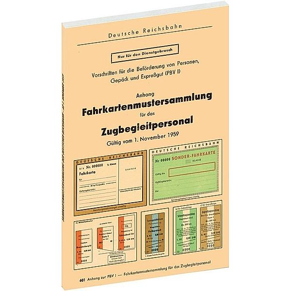 Fahrkartenmustersammlung für das Zugbegleitpersonal der Deutschen Reichsbahn 1959