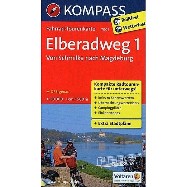 Fahrrad-Tourenkarte Elberadweg 1, Von Schmilka nach Magdeburg