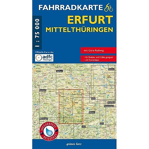 Fahrradkarte Erfurt, Mittelthüringen