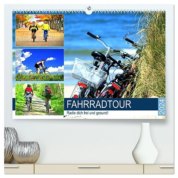 Fahrradtour. Radle dich frei und gesund! (hochwertiger Premium Wandkalender 2024 DIN A2 quer), Kunstdruck in Hochglanz, Rose Hurley