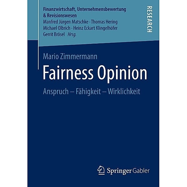 Fairness Opinion / Finanzwirtschaft, Unternehmensbewertung & Revisionswesen, Mario Zimmermann