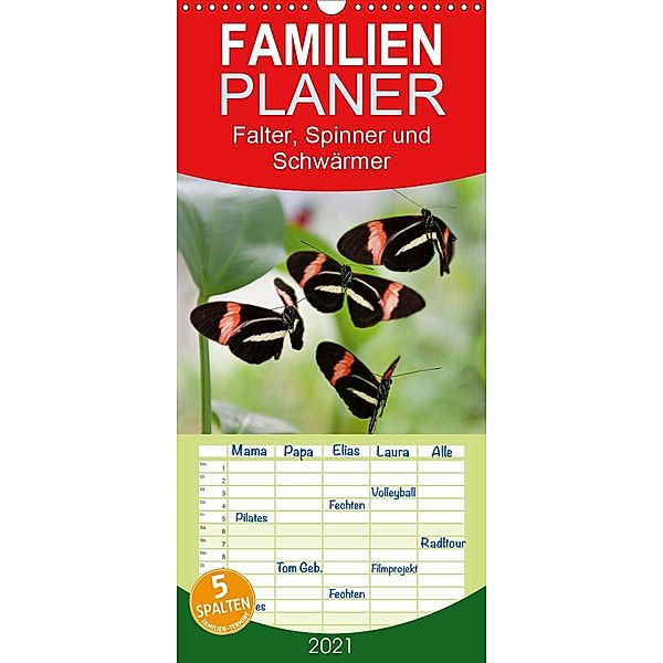 Falter, Spinner und Schwärmer - Familienplaner hoch (Wandkalender 2021 , 21 cm x 45 cm, hoch), Thomas Zeidler