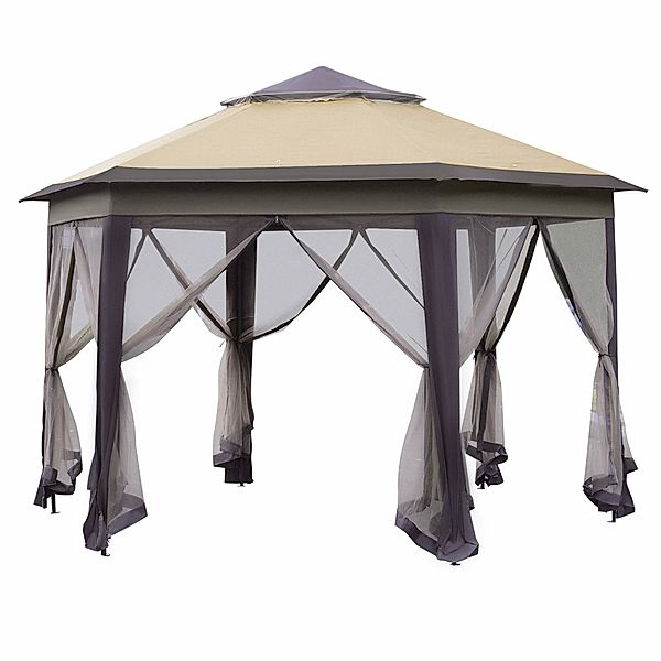 Faltpavillon mit Tragetasche (Farbe: beige)