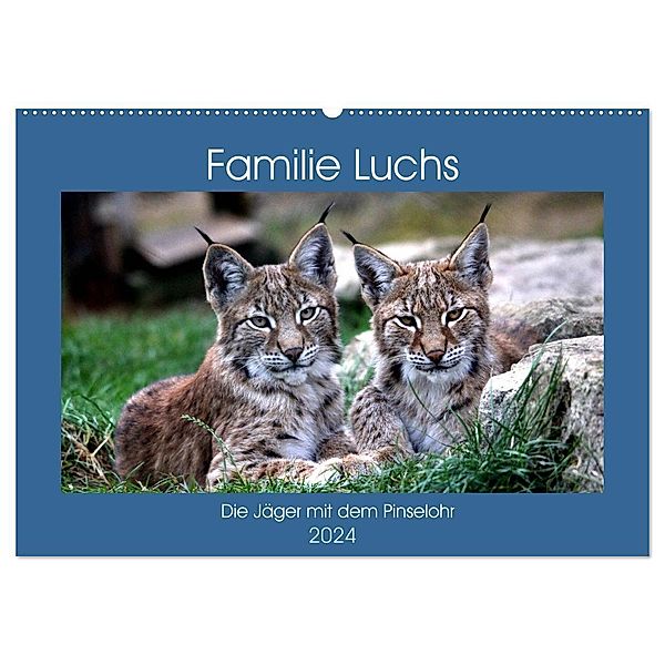 Familie Luchs - Die Jäger mit dem Pinselohr (Wandkalender 2024 DIN A2 quer), CALVENDO Monatskalender, Arno Klatt