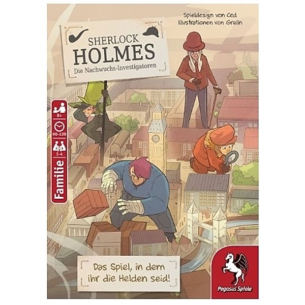 blue orange, Pegasus Spiele, Makaka Editions Familie - Sherlock Holmes - Die Nachwuchs-Investigatoren (Spiel), Ced