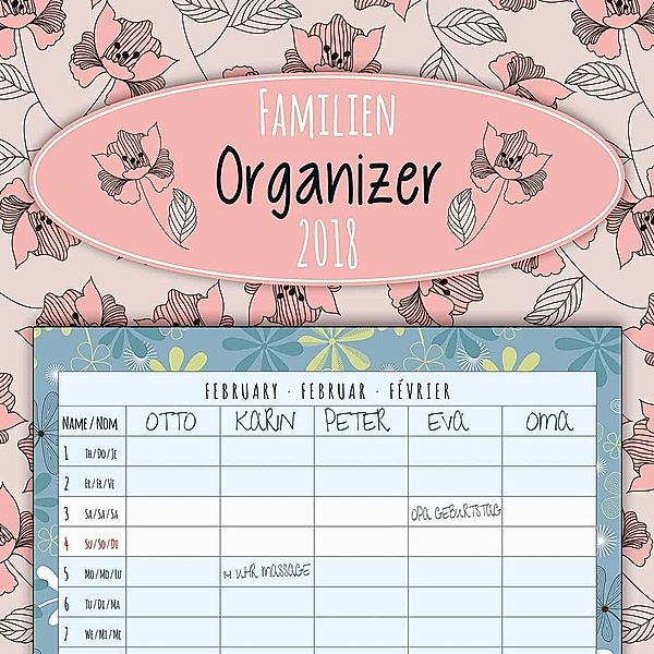 Familien Organizer 2018 Artwork Planer