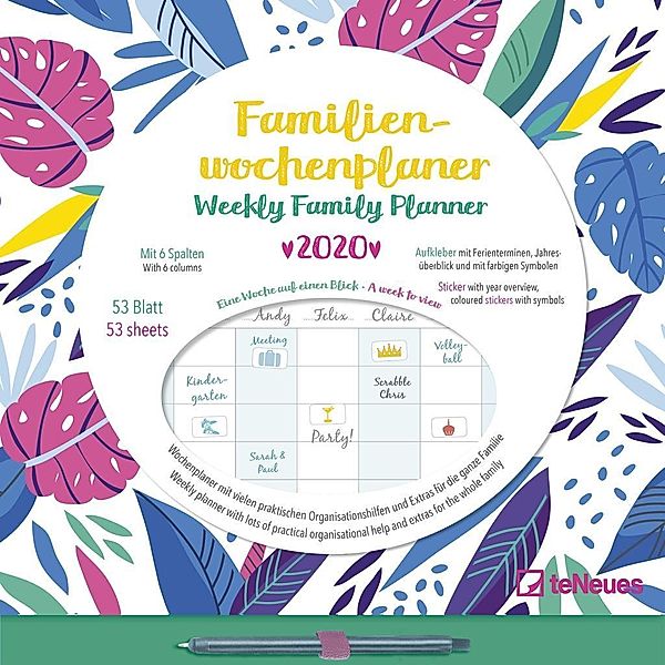 Familien Wochenkalender Flowers 2020