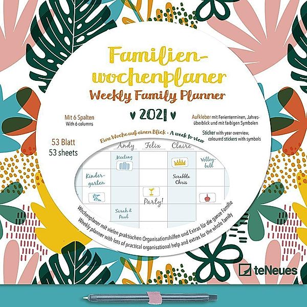 Familien Wochenkalender Flowers 2021