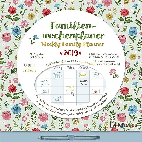 Familien-Wochenplaner Flowers II 2019