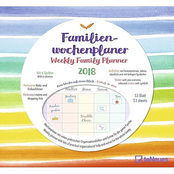 Familien Wochenplaner Rainbow 2018