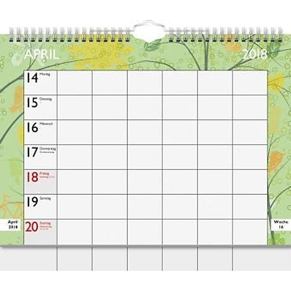 Familienkalender A4 quer 2018