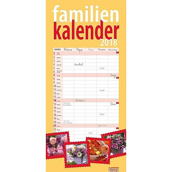 Familienkalender Blumen 2018