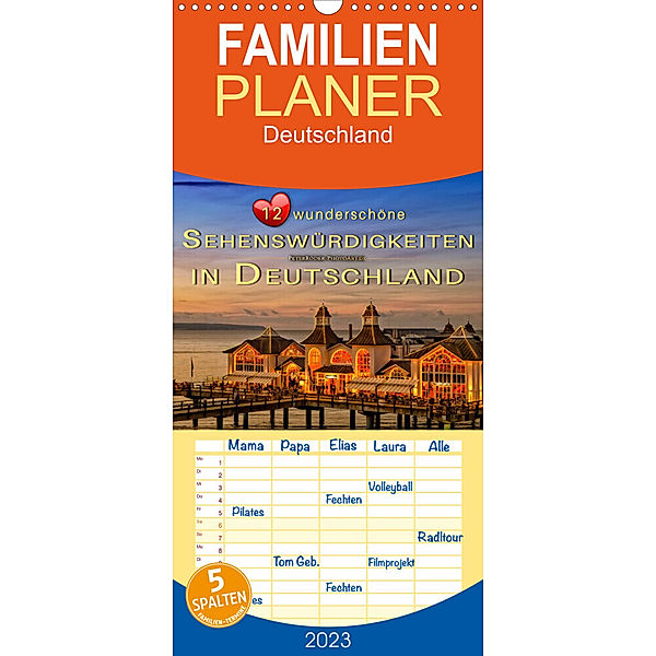 Familienplaner 12 wunderschöne Sehenswürdigkeiten in Deutschland (Wandkalender 2023 , 21 cm x 45 cm, hoch), Peter Roder