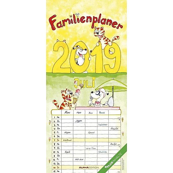 Familienplaner 2019 - Streifenkalender, ALPHA EDITION