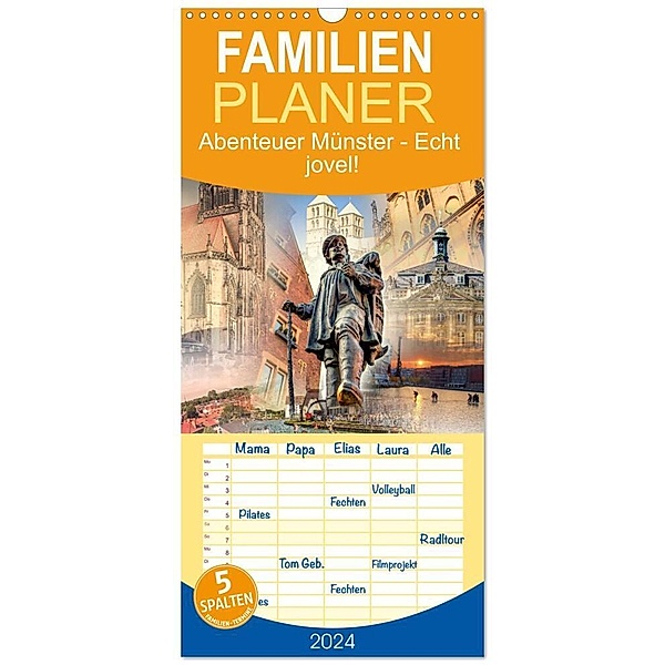 Familienplaner 2024 - Abenteuer Münster - Echt jovel! mit 5 Spalten (Wandkalender, 21 x 45 cm) CALVENDO, Viktor Gross