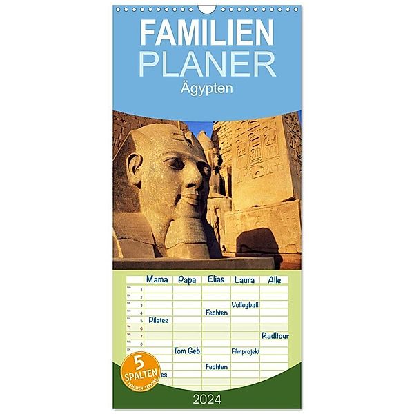 Familienplaner 2024 - Ägypten mit 5 Spalten (Wandkalender, 21 x 45 cm) CALVENDO, McPHOTO