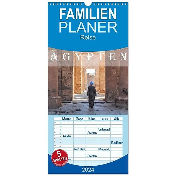 Familienplaner 2024 - Ägypten mit 5 Spalten (Wandkalender, 21 x 45 cm) CALVENDO, Joana Kruse