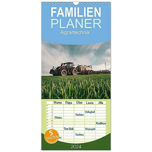 Familienplaner 2024 - Agrartechnik mit 5 Spalten (Wandkalender, 21 x 45 cm) CALVENDO, Calvendo, Simon Witt