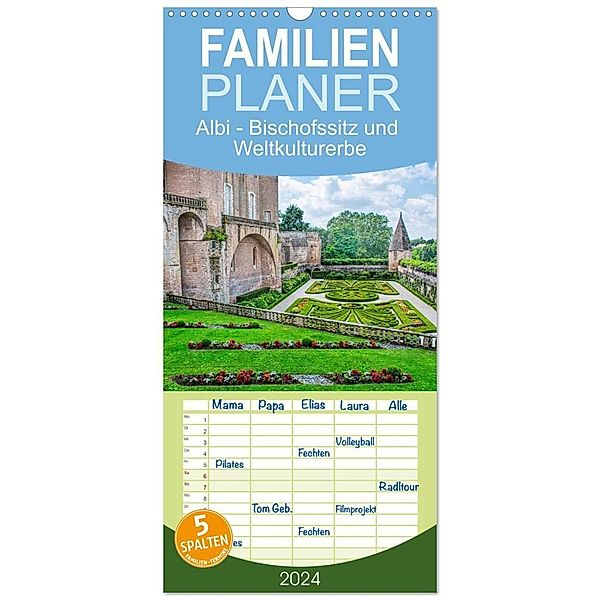 Familienplaner 2024 - Albi - Bischofssitz und Weltkulturerbe mit 5 Spalten (Wandkalender, 21 x 45 cm) CALVENDO, Thomas Bartruff