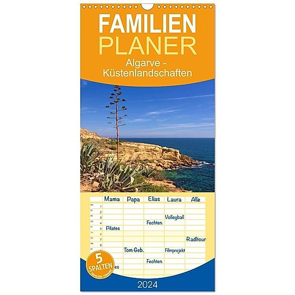 Familienplaner 2024 - Algarve - Küstenlandschaften mit 5 Spalten (Wandkalender, 21 x 45 cm) CALVENDO, Klaus Kolfenbach