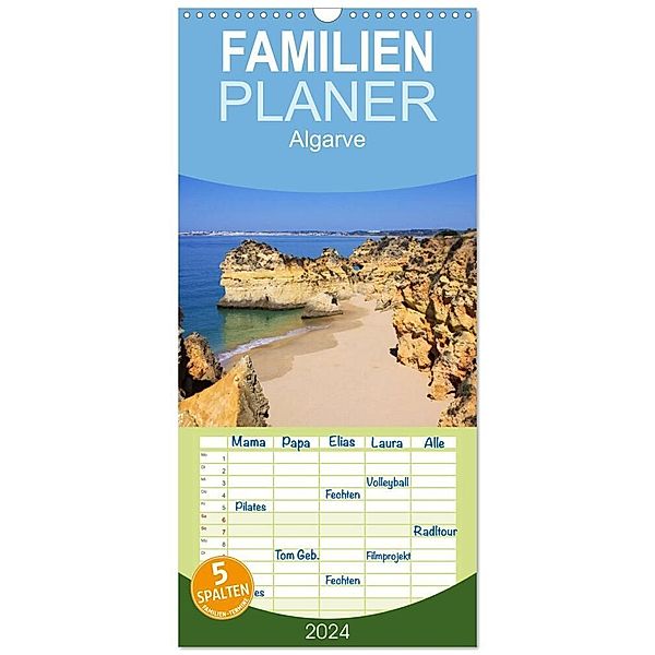 Familienplaner 2024 - Algarve mit 5 Spalten (Wandkalender, 21 x 45 cm) CALVENDO, LianeM