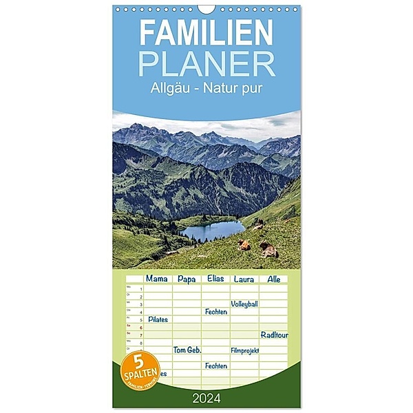 Familienplaner 2024 - Allgäu - Natur pur mit 5 Spalten (Wandkalender, 21 x 45 cm) CALVENDO, Thomas Becker