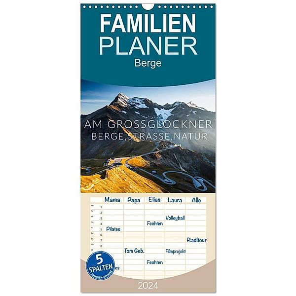 Familienplaner 2024 - Am Grossglockner. Berge, Strasse, Natur mit 5 Spalten (Wandkalender, 21 x 45 cm) CALVENDO, Mikolaj Gospodarek