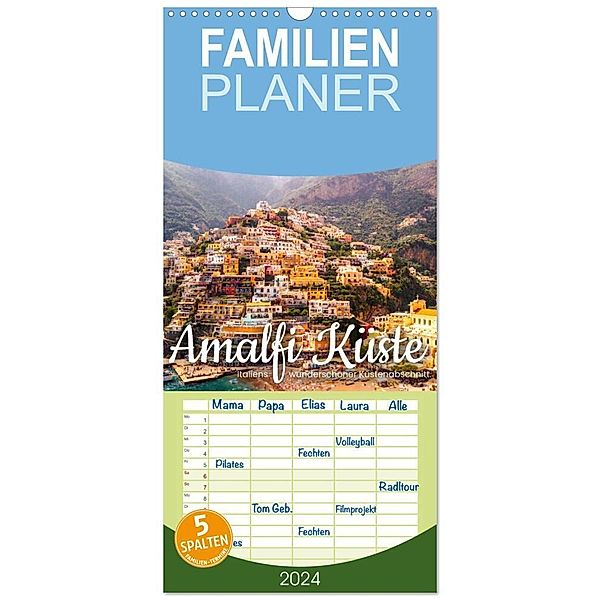 Familienplaner 2024 - Amalfi Küste - Italiens wunderschöner Küstenabschnitt. mit 5 Spalten (Wandkalender, 21 x 45 cm) CALVENDO, SF