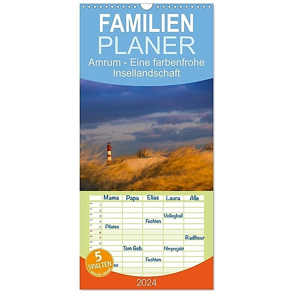 Familienplaner 2024 - Amrum - Eine farbenfrohe Insellandschaft mit 5 Spalten (Wandkalender, 21 x 45 cm) CALVENDO, Silke Koch - Siko-Fotomomente.de