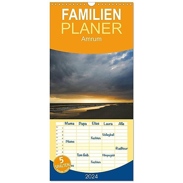 Familienplaner 2024 - Amrum mit 5 Spalten (Wandkalender, 21 x 45 cm) CALVENDO, Carsten Kienitz