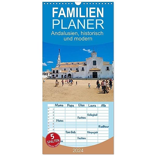 Familienplaner 2024 - Andalusien, historisch und modern mit 5 Spalten (Wandkalender, 21 x 45 cm) CALVENDO, Herbert Böck