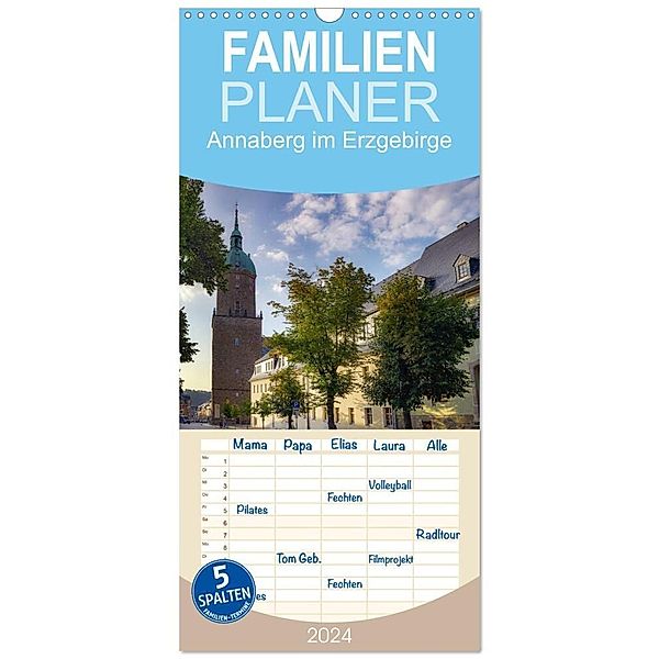 Familienplaner 2024 - Annaberg im Erzgebirge mit 5 Spalten (Wandkalender, 21 x 45 cm) CALVENDO, Matthias Bellmann