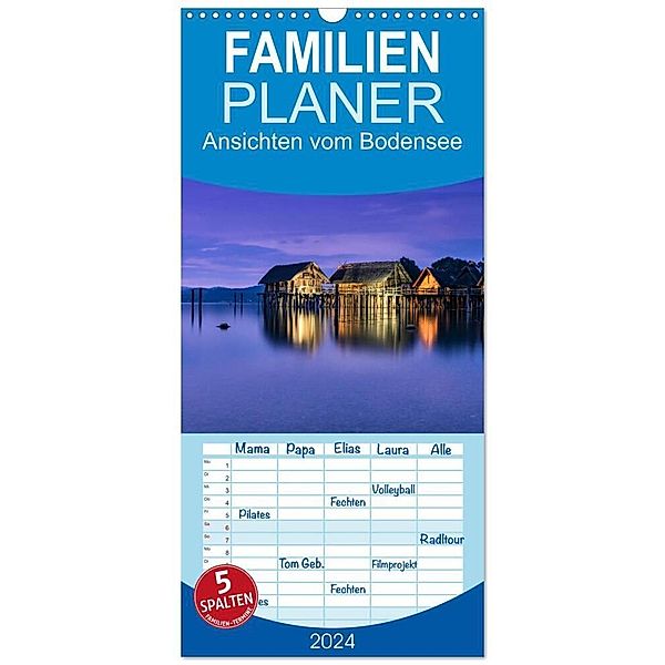 Familienplaner 2024 - Ansichten vom Bodensee mit 5 Spalten (Wandkalender, 21 x 45 cm) CALVENDO, Klaus Hoffmann