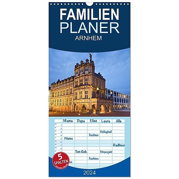 Familienplaner 2024 - ARNHEM mit 5 Spalten (Wandkalender, 21 x 45 cm) CALVENDO, U boeTtchEr