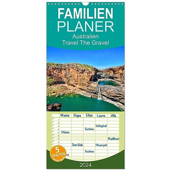 Familienplaner 2024 - Australien - Travel The Gravel mit 5 Spalten (Wandkalender, 21 x 45 cm) CALVENDO, Martin Sandrock