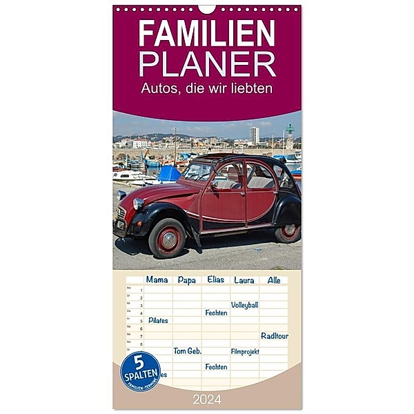 Familienplaner 2024 - Autos, die wir liebten mit 5 Spalten (Wandkalender, 21 x 45 cm) CALVENDO, insideportugal